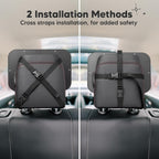 Baby Car Seat Mirror - Wide Shatterproof Backseat Infant Car Mirror for Baby Rear Facing, Crystal Clear View, Travel Accessories, Easy Install & Adjust for Removable Headrest (Matte Black)