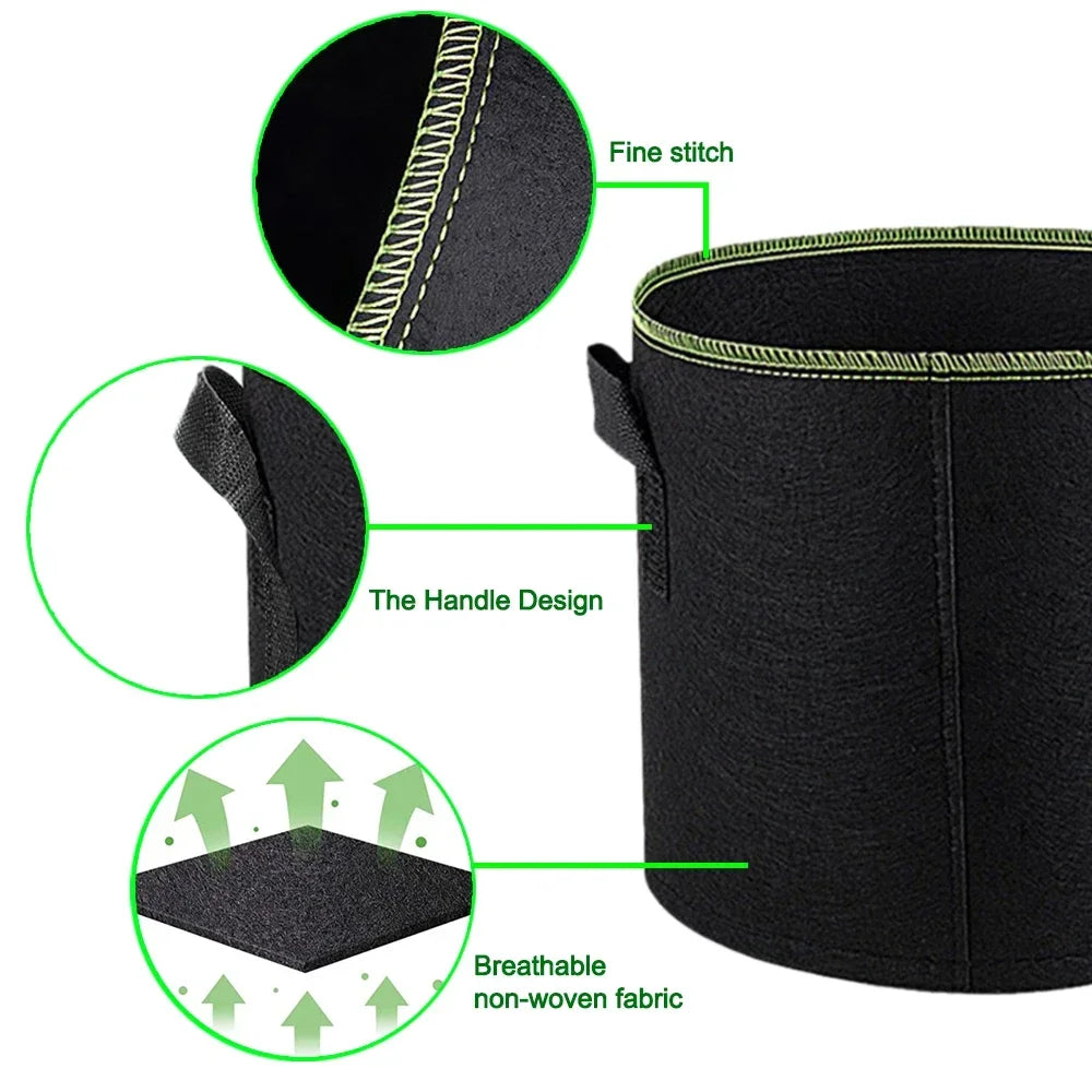 Fabric Plant Pots Grow Bags 3/5/7/10 Gallon Gardening Vegetable Tomato Strawberry Growing Planter Garden Potato Planting Pots