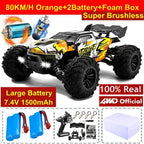 Remote Control Car off Road 4X4 RC Car High Speed Buggy Truck Super Brushless 50 or 80KM/H Fast Drift Racing Toy Gift