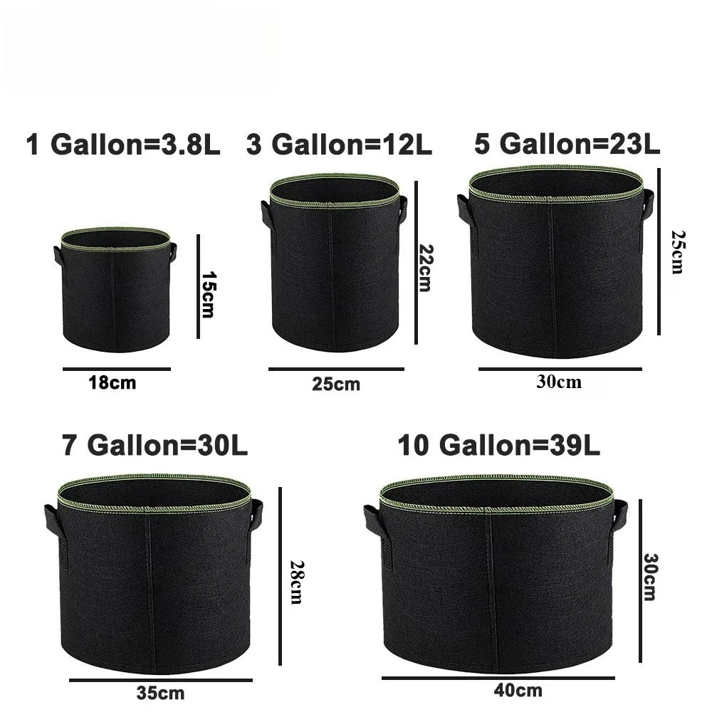Fabric Plant Pots Grow Bags 3/5/7/10 Gallon Gardening Vegetable Tomato Strawberry Growing Planter Garden Potato Planting Pots