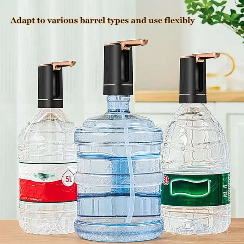 5 Gallon Water Pump Dispenser – Rechargeable & Foldable Electric Water Jug Pump, Type-C Water Bottle Pump with 2 Silicone Hoses & Stainless Steel Weight Sinker, for Camping/Home/Office