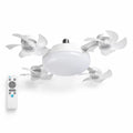 Ceiling Fan Light with Remote Control, 19.69 Inch Screw in LED Fan Light, E26/E27 Base Foldable Ceiling Fan with 4 Fan Heads, Quiet Airflow & Bright Lighting, Easy Installation for Bedroom, Living Room, Kitchen, Office, Dorm, Small Room Use