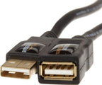 USB-A 2.0 Extension Cable, Male to Female, 480Mbps Transfer Speed, 6.5 Foot, Black